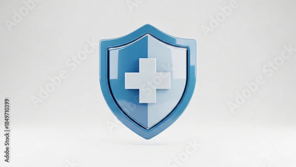 Obraz a blue shield with a cross on it