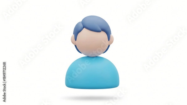 Obraz a small blue figuri with a white background