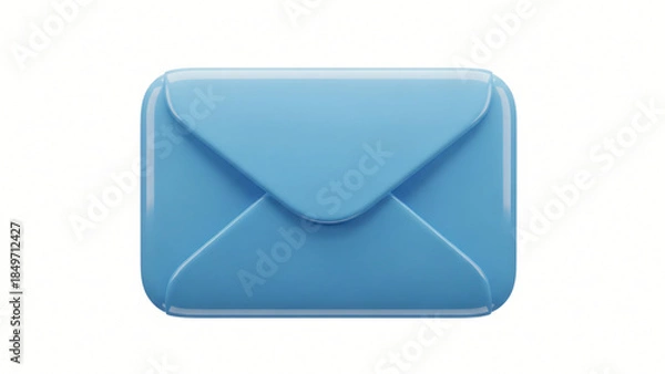 Obraz a blue envelope icon on a white background