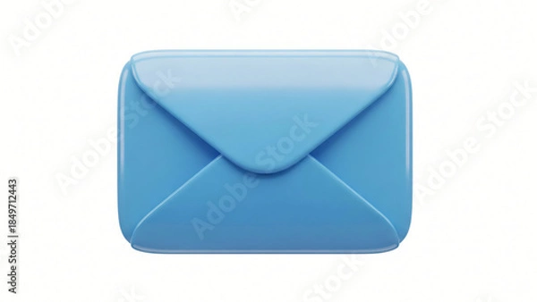 Obraz a blue envelope icon on a white background