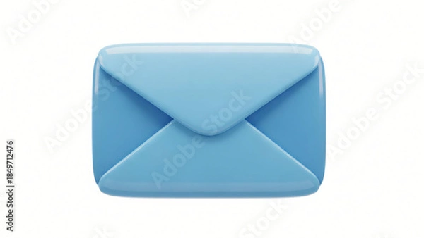 Obraz a blue envelope on a white background