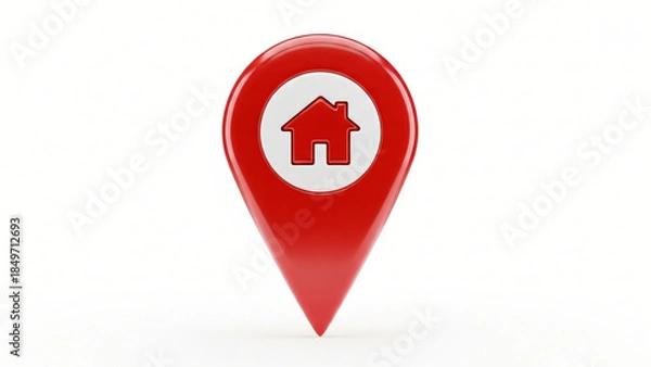 Obraz a red pin with a white arrow on it