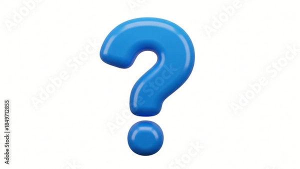 Obraz a blue question mark symbol on a white background