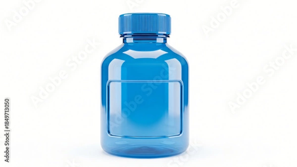 Obraz a blue plastic bottle with a blue cap