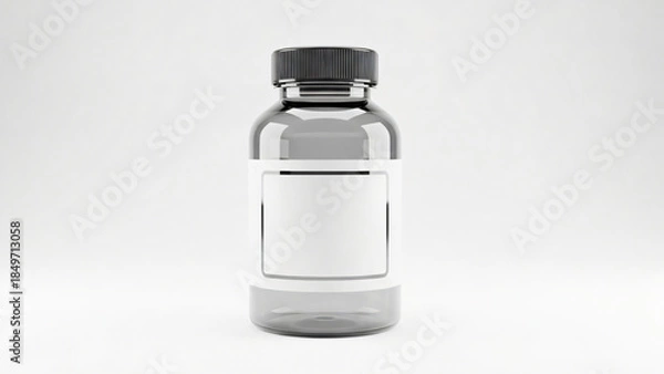 Obraz a bottle with a white label on it