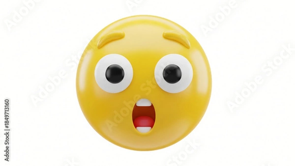 Obraz a yellow balloon with a surprised face on it