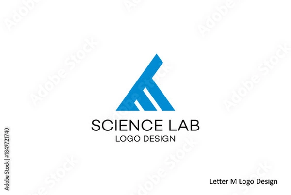 Obraz Modern Abstract Triangular 'M' Logo Design for Science Lab, Vector Illustration