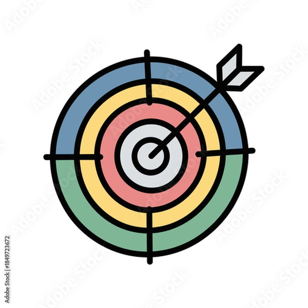 Obraz Minimal target and arrow icon