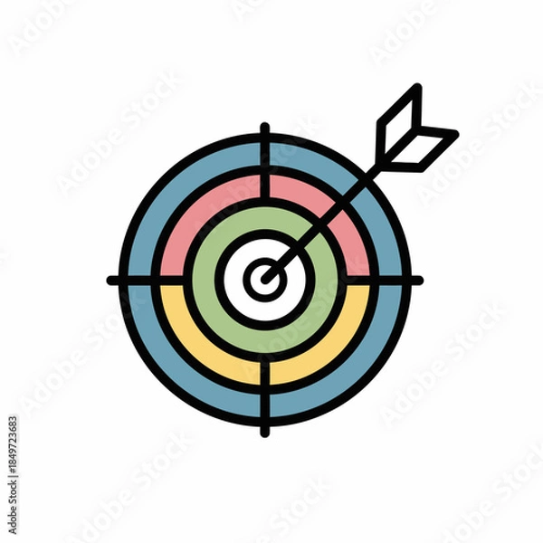 Obraz Minimal target and arrow icon