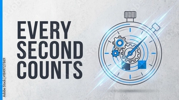 Obraz Every Second Counts Modern Banner