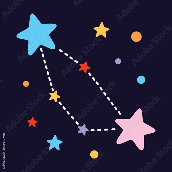 Obraz cartoon constellation, flat style