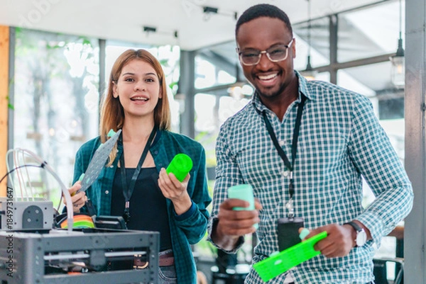 Obraz Two Product Designers Testing 3D Printed Prototypes