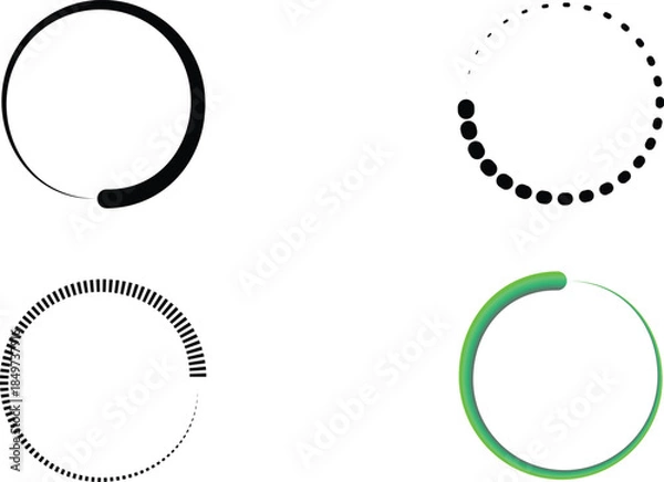 Obraz Minimal Circular Loading Rings And Progress Indicators Vector Set