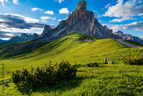 Fototapeta The Giau Pass at sunset, Belluno, Dolomites, South Tyrol, Italy