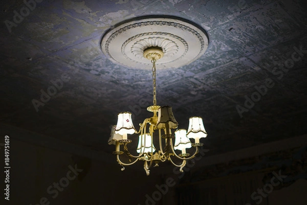 Obraz antique chandelier on the ceiling
