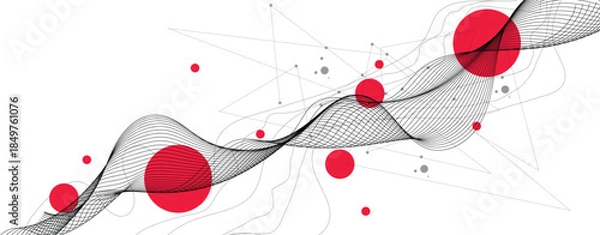 Obraz Line Abstract wavy background. Thin line wavy abstract vector background. Curve wave seamless pattern. Line art striped graphic template design