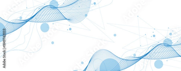 Obraz Line Abstract wavy background. Thin line wavy abstract vector background. Curve wave seamless pattern. Line art striped graphic template design