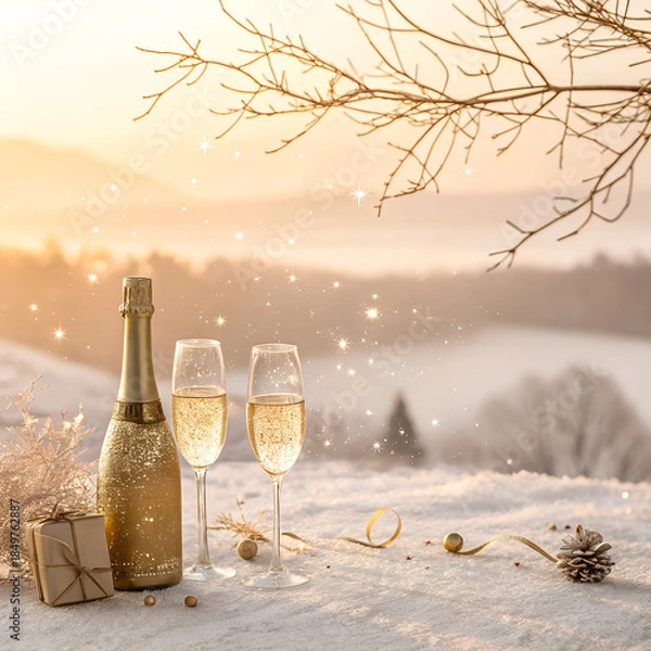 Obraz Minimal Luxury New Year Background