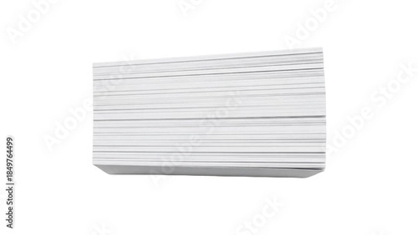 Obraz Isolated paper stack showing deckled edges and textured surface in studio setup for graphics