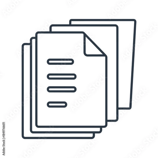 Obraz Stack of documents with lines representing text