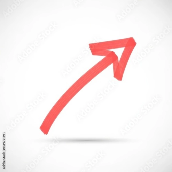 Obraz Red Upward Arrow Symbolizing Growth and Progress.
