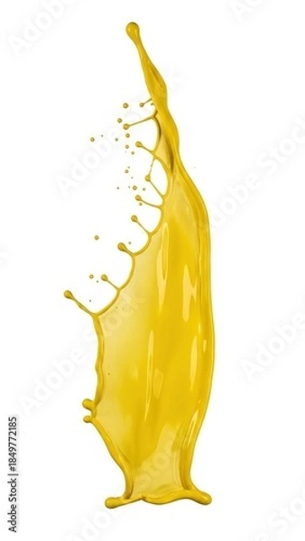 Obraz Vertical Yellow Liquid Splash Abstract Studio Artwork.