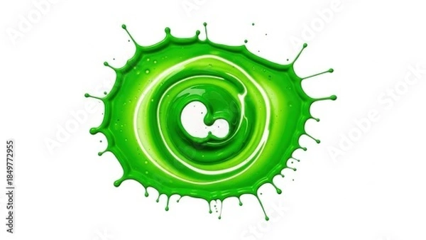 Obraz Vibrant Green Splash Abstract Circular Logo.