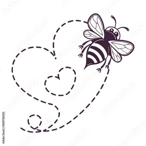 Fototapeta Bee Path Plotter File Svg
