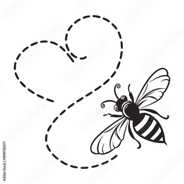 Fototapeta Bee Path Plotter File Svg