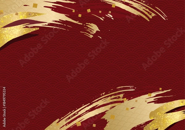 Obraz 和風の筆の背景素材