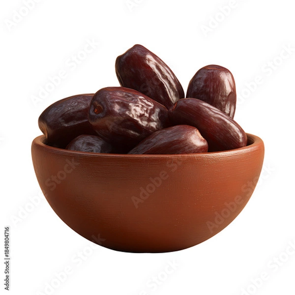 Fototapeta dates in a bowl on transparent background