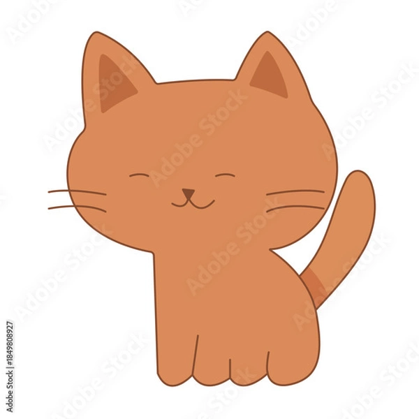 Obraz Cute cat cartoon icon vector illustration graphic