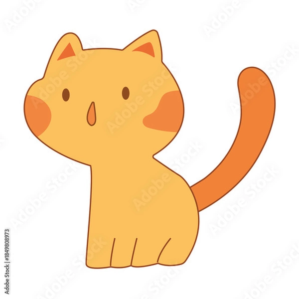Obraz Cute cat animal cartoon vector illustration graphic