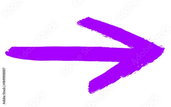 Obraz Handgemalter lila Pfeil als Wegweiser