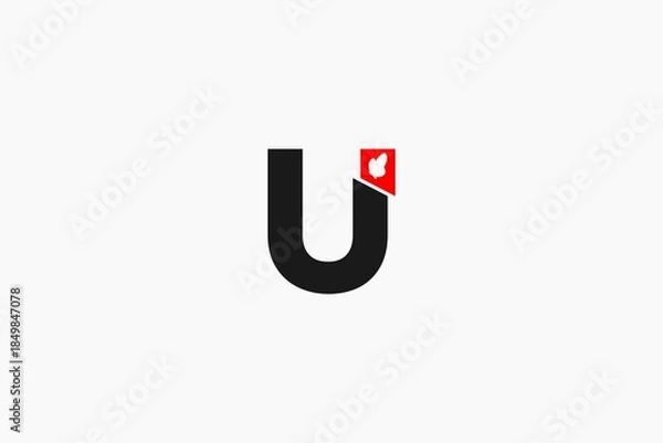 Fototapeta Letter U with small flame