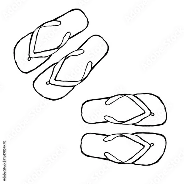 Obraz flip flops - hand-drawn doodle style