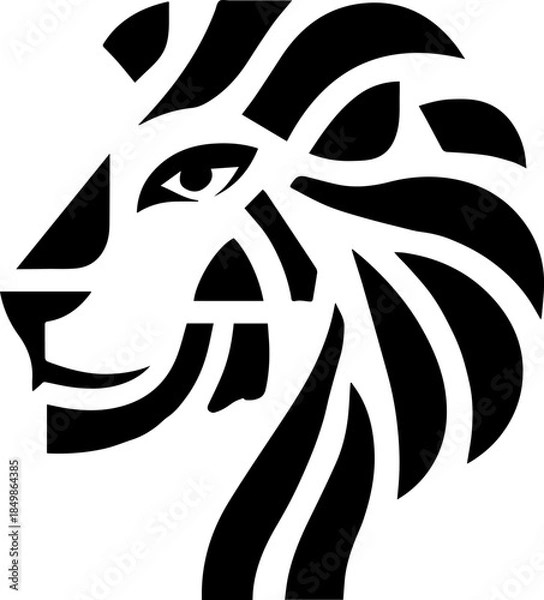 Obraz Lion Head Silhouette Vector Design. Logo template.
