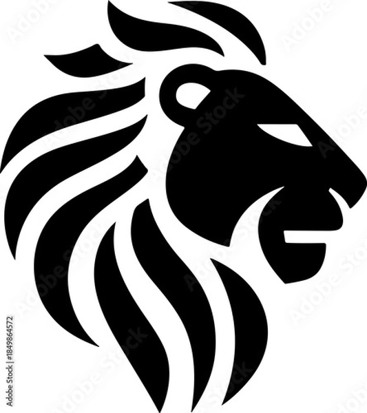 Obraz Lion Head Silhouette Vector Design. Logo template.