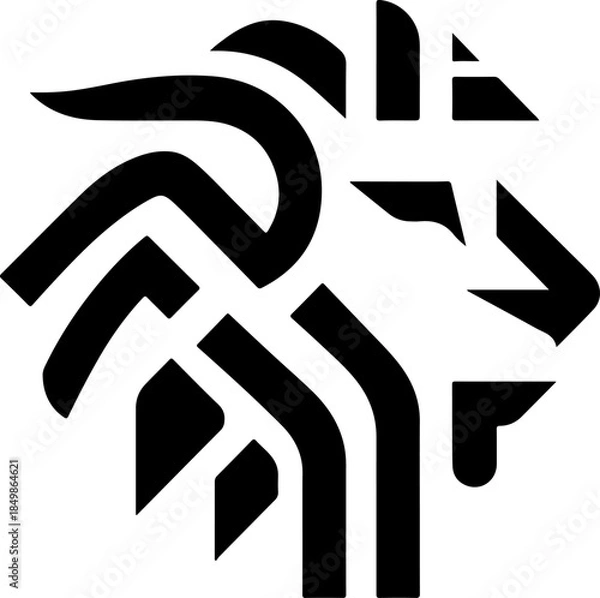 Obraz Lion Head Silhouette Vector Design. Logo template.