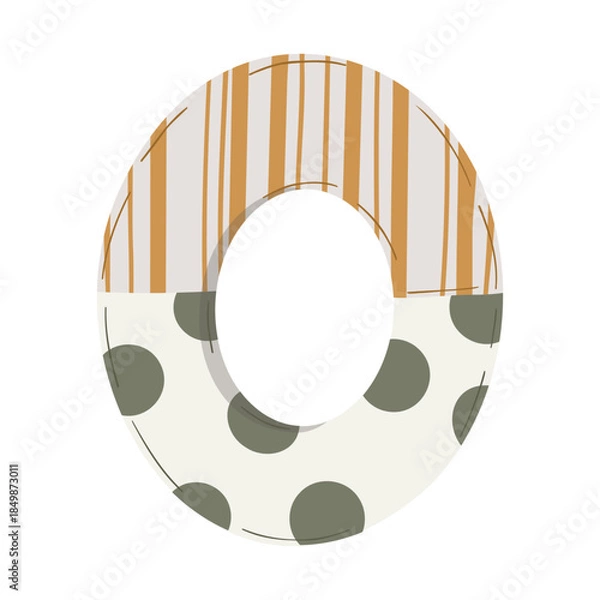 Fototapeta Hand-drawn boho baby nursery vector set with clothes, strollers, and nature elements in neutral earthy tones for kids' textile, stationery, and room decor