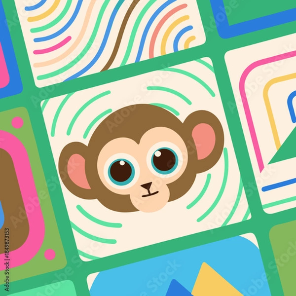 Fototapeta seamless pattern with funny kids