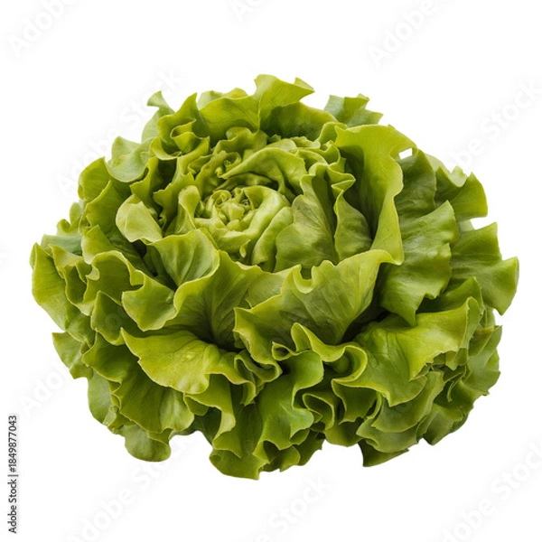 Obraz resh Green Lettuce Head Isolated on White Background