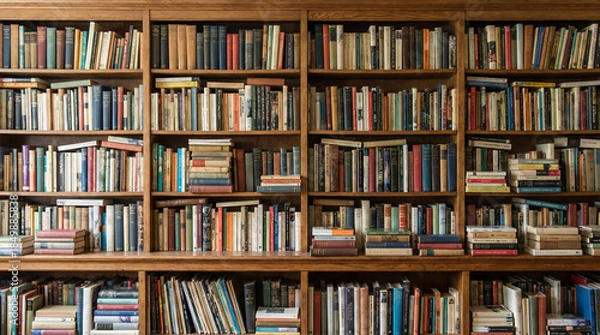 Obraz Bookshelf  Background - Generative AI
