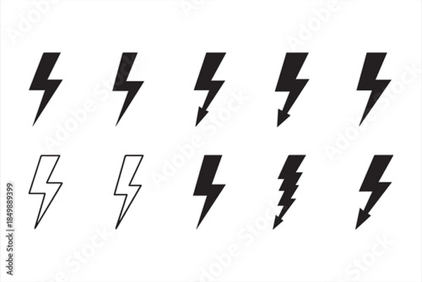 Obraz Lightning bolt icon set 2