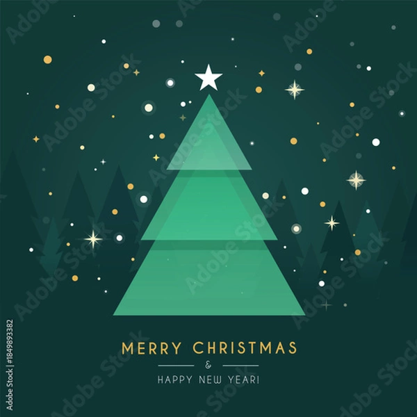 Obraz Minimal geometric tree with starlight