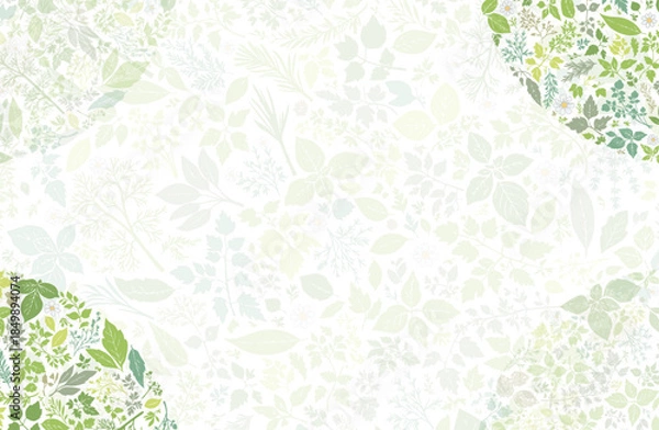 Obraz ハーブ柄のパターン　プレゼンテーション用の背景