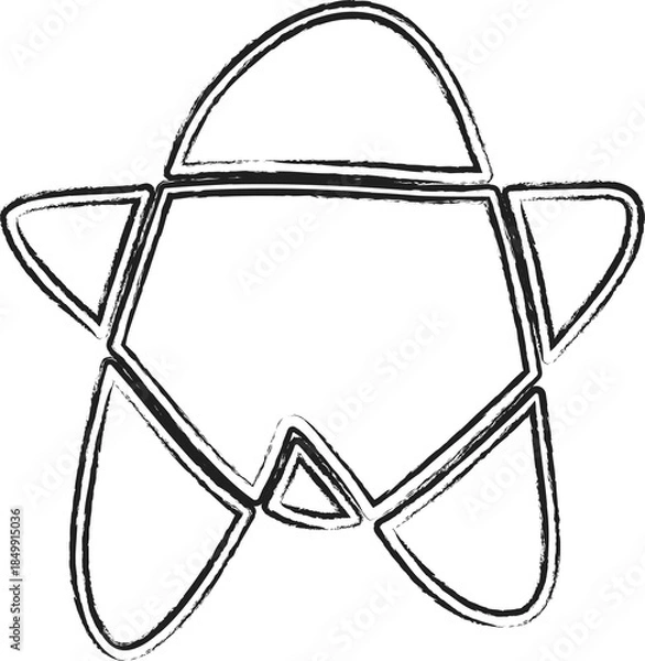 Obraz Star brush drawing. Grunge elements