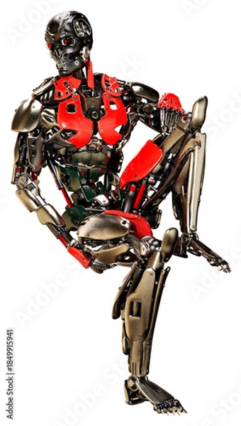 Obraz 3D Rendering Male Robot on White