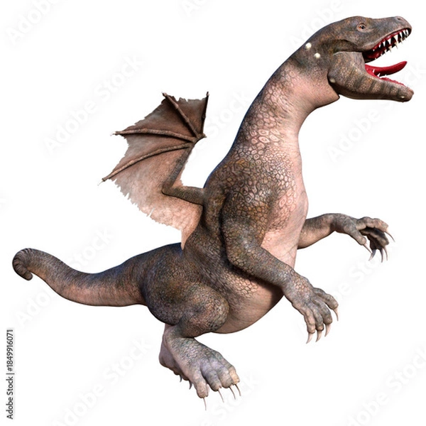 Obraz 3D Rendering Fairy Tale Dragon on White