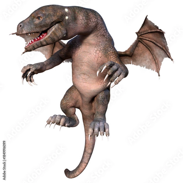 Obraz 3D Rendering Fairy Tale Dragon on White